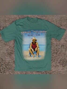 Kenny Chesney Here and Now Concert Teal Graphic T-Shirt Size Small